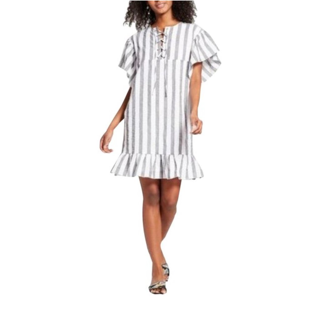NWT Who What Wear short sleeves striped dress XL